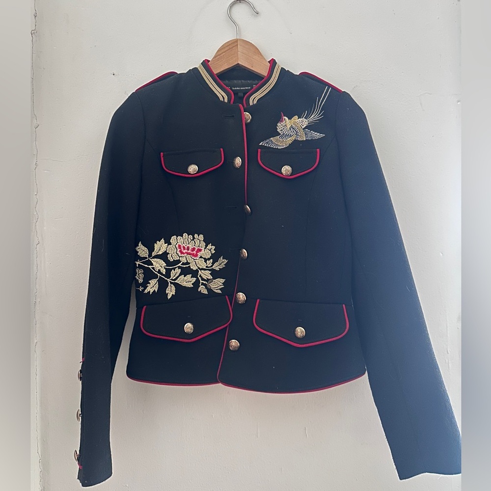 Vintage Zara Black Blazer with embroidery XS looks new